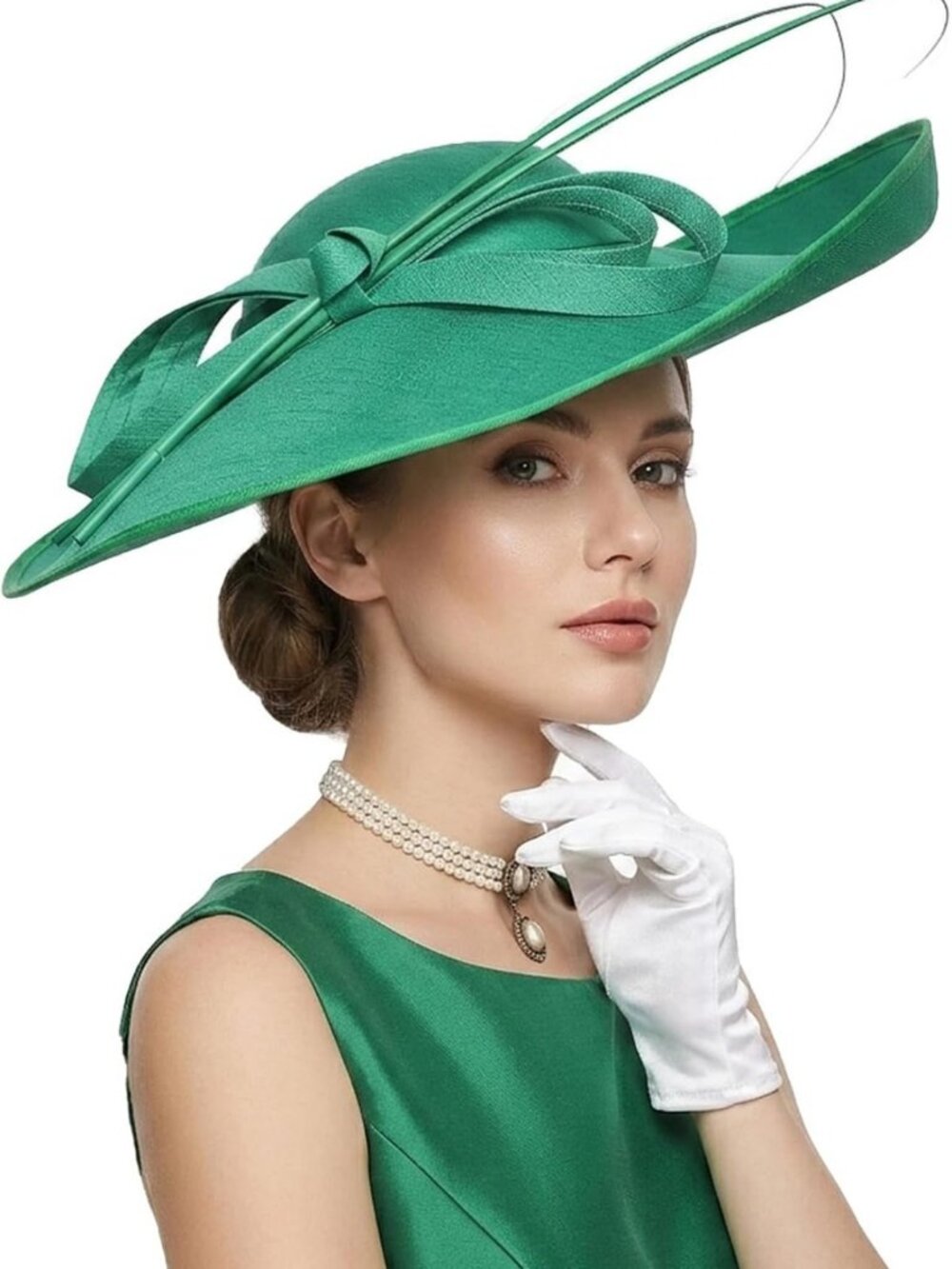 Elegant Sinamay Wedding Hat - Big Brim Fascinator for Church & Kentucky Events